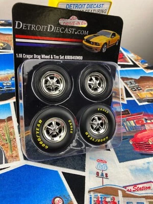 1:18 Detroit Diecast Drag Racing Cragar Goodyear Wheel & Tire Set A1806410WDD - Image 1 of 4