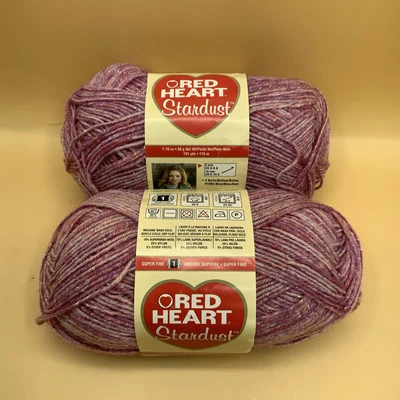 Red Heart Stardust  Yarn 2 Pcs Approx 191 Yards Each - Image 1 of 4