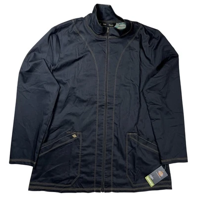 Nueva Chaqueta Médica Dickies Para Mujer Negra Essence Calentamiento Cremallera Frontal Talla Grande DK302 Foto 1 de 4