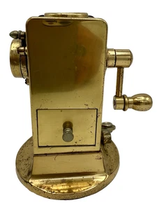Vintage Full Size Heavy Brass Pencil Sharpner Nautical Style Porthole *READ - Picture 1 of 9