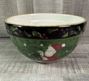 CERTIFIED INTERNATIONAL CHRISTMAS Sald Bowl By BETTY WHITAKER 7x4 Medium Santa  - Picture 1 of 7