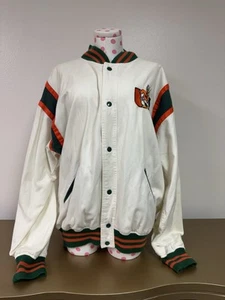 Chaqueta De Colección Miami Hurricanes Starter Snap Front Blanca Nylon Años 90 XL - Imagen 1 de 24