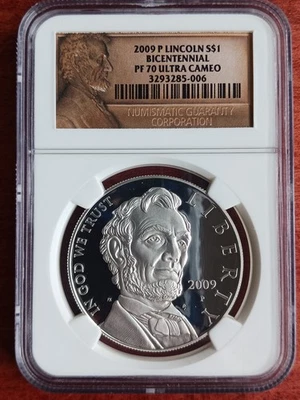 2009 Philadelphia Lincoln Bicentennial Dollar Coin NGC PF70 Ultra Cameo - Image 1 of 4