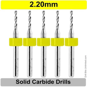 2,2 mm 0,086 Zoll Hartmetallbohrer 1/8 Zoll Schaft FÜNF Stück - Premium Hartmetallbohrer - Bild 1 von 3