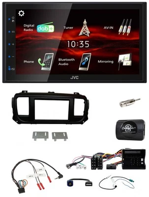 JVC USB Bluetooth Lenkrad DAB 2DIN Autoradio für Citroen Jumpy Erstausst. DIN Sp - Bild 1 von 4