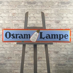 OSRAM Enamel Sign 39.4x7.9" (100x20cm) XXL Porcelain Rare Advertising Decoration - Picture 1 of 15