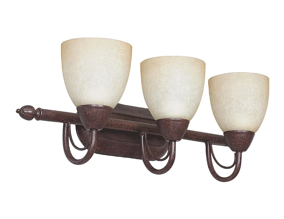 Sunset Lighting 24" 3-Light Vanity w/ Alpine Glass, Rubbed Bronze Finish F2493-6 - Image 1 of 1
