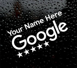 2 X LARGE CUSTOM GOOGLE DECAL LOGO CAR VAN LAPTOP VINYL STICKER RATING STARS - Picture 1 of 7