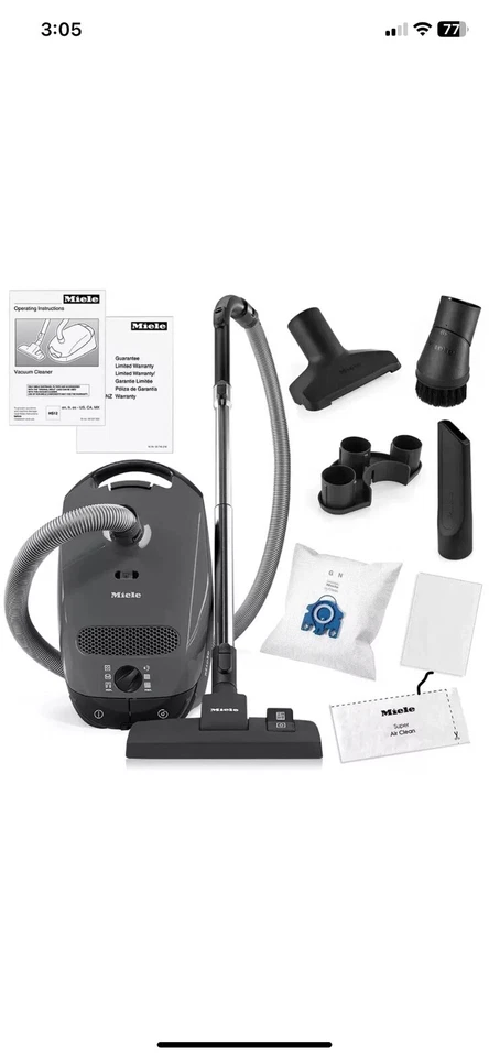 Miele Classic C1 Pure Suction PowerLine Graphite Gray Canister Vacuum Cleaner - Image 1 of 1