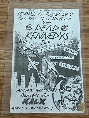 Pearl Harbor Day Dead Kennedys KALX Benefit Original Displayed Concert Poster - Image 1 of 4