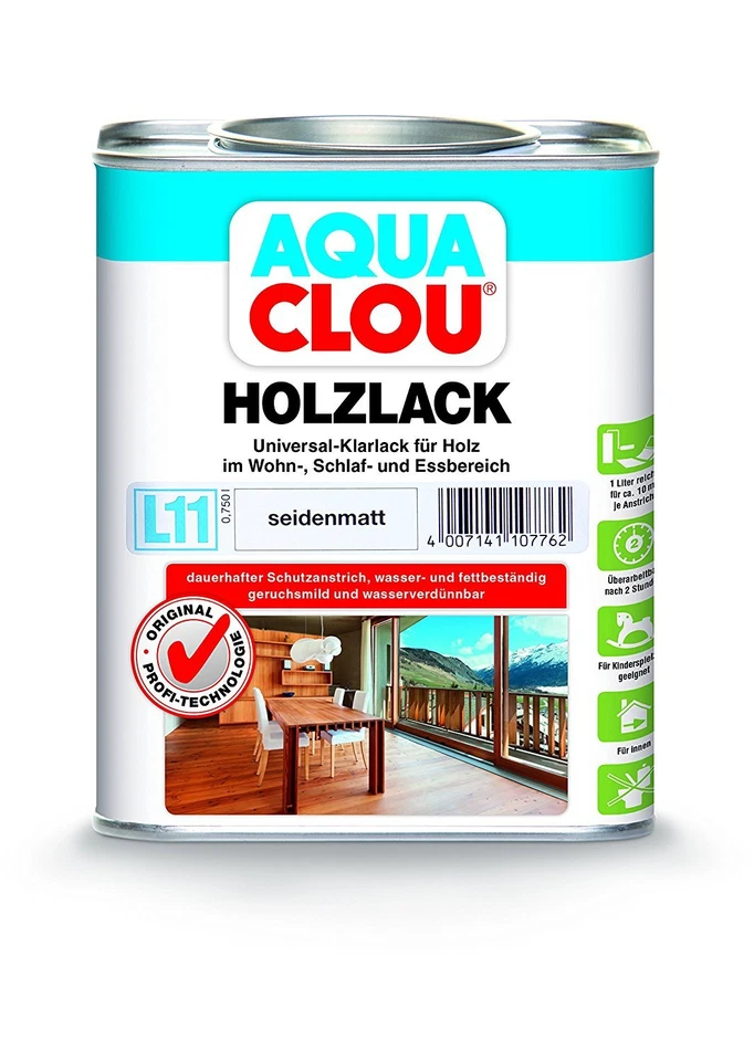 Clou L11 Aqua Clou Holzlack 250ml 750ml 2,5ltr Matt Seidenglanz Seidenmatt  # - Bild 1 von 1