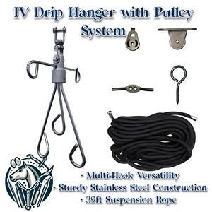 IV Drip Hanger with Pulley System – Portable & Adjustable Medical Equipment - Picture 1 of 3