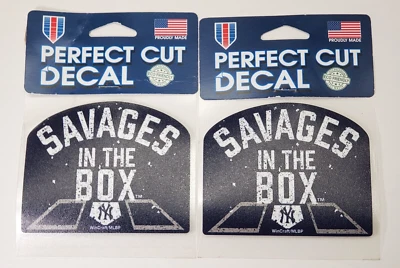 NY Yankees Wincraft 3.75x3" Perfect Cut Decal MLB Baseball NOS USA 2Pk - Image 1 of 4