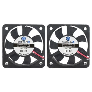 2X DC 5V/12V/24V 2 Pin Lüfter PC Computer Kühlgebläse 50 mm 50x50x10 mm 5010 5cm - Afbeelding 1 van 10