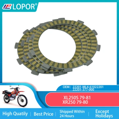 Kit de placa de embrague fibrosa LOPOR para HONDA XL250S 79-81 XR250 79-80 Foto 1 de 2