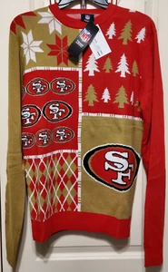 FOCO NFL San Francisco 49ers Busy Block Holiday Sweater Size SMALL - NEW W/TAGS - Picture 1 of 11