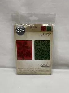 Sizzix Tim Holts Alterazioni SET PATTERN POINSETTIA TESTURIZZATO Cartelle in rilievo - Foto 1 di 2