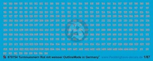 Peddinghaus 1/87 (HO) German Turret Numbers Red with White Outline WWII 754 - Bild 1 von 1