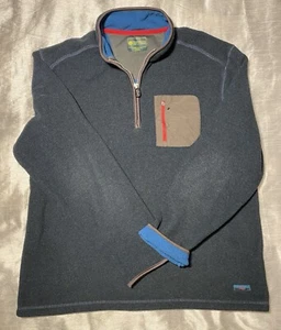 G.H. Bass & Co Men's 1/4 Zip Blue Explorer Fleece Pullover XL Jacket - Picture 1 of 8
