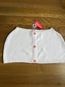 Gymboree SPRING FUN Vintage NEW 9 White capelet flower button sweater - Picture 1 of 2