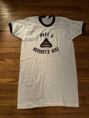 Vintage Have A Hershey's Kiss Chocolate USA Ringer T-Shirt Read For Sizing - Image 1 of 4