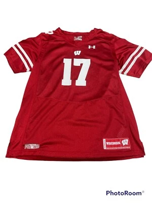 Camiseta de fútbol juvenil Under Armour Wisconsin #17 usada talla XL R1 Foto 1 de 4