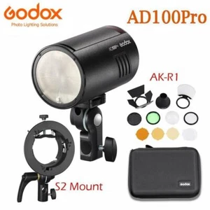 Godox AD100pro TTL HSS Pocket Camera Pocket Flash Speedlite + S2+ AK-R1 Accessor - Picture 1 of 8