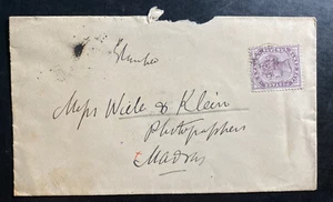 1897 Ceylon Wrongly Dealt Cover To Madras India - Picture 1 of 2