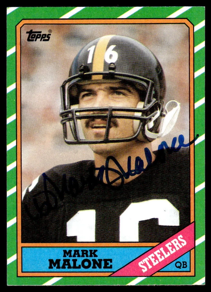 Mark Malone Signed PITTSBURGH STEELERS Card  1986 Topps - Image 1 of 1