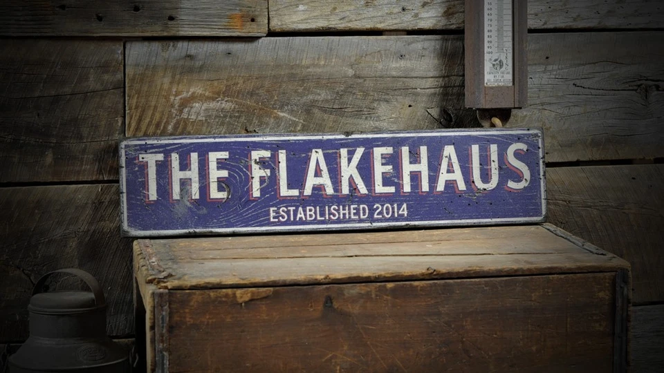 Custom Family Est. Date Sign - Rustic Hand Made Vintage Wooden - Image 1 of 1