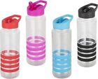 COLOUR TRAVEL WATER BOTTLE FLIP TOP STRAW GRIP HANDLE 750ML BPA FREE DRINK FLASK