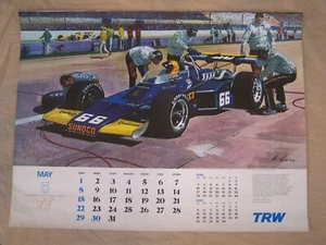 William J Sims, Indy 1972 Mark Donahue Print, TRW, May 1977, Good Condition - Picture 1 of 2