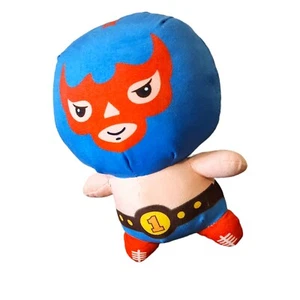 RARE Blue & Red Luchador Mask Wrestling Plush Stuffed Toy #1 Belt Nacho Libre - Picture 1 of 5