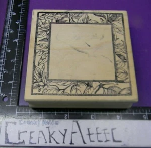 FLOWER VINE LEAVES PETAL FRAME RUBBER STAMP MAGENTA 26.0040 CREAKYATTIC - Picture 1 of 5