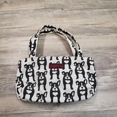 Cartera clásica de lona pequeña Bungalow 360 Boston Terrier perro Bulldog francés 9x5 Foto 1 de 4