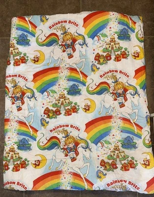 Vintage 1983 Hallmark Rainbow Bright Blanket Comforter Twin Size - Image 1 of 4