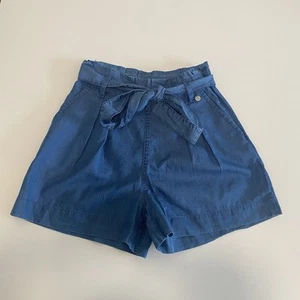 Guess Womens Mid Wash Light Belted Chambray Shorts Size 24 Denim Paperbag Beachy - Bild 1 von 13