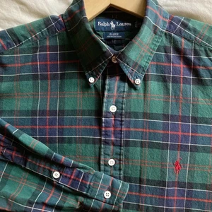Polo Ralph Lauren Blake Cotton Plaid Button Down Shirt Men M Green Blue Red Pony - Picture 1 of 15