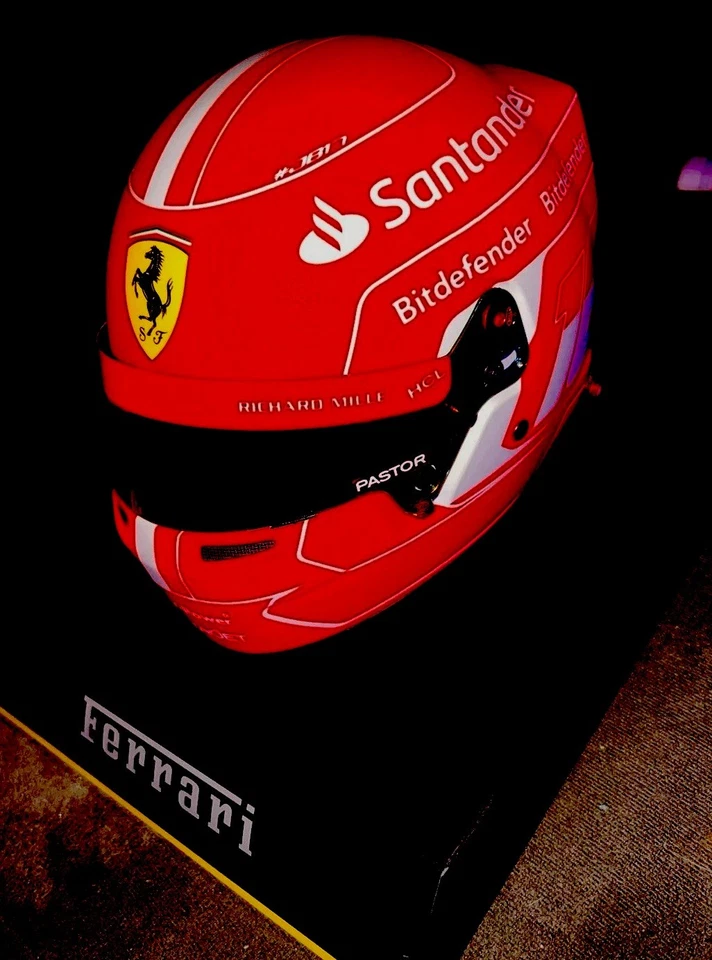 FERRARI F1 CHARLES LECLERC MINI HELMET 2024 - 1:2 Scale - FERRARI BELL F1 HELMET - Image 1 of 4