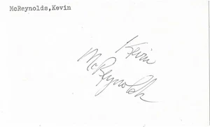 SIGNED 3x5 INDEX CARD OF KEVIN McREYNOLDS! GREAT AUTOGRAPH! - Picture 1 of 1