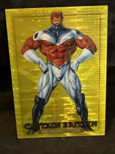 2024 MARVEL MASTERPIECES 1992 PLATINUM #15 CAPTAIN BRITAIN SEISMIC GOLD HOLO /92 - Picture 1 of 3