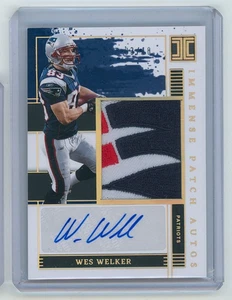 2025 Panini Impeccable Wes Welker Immense Logo Patch Auto Gold 3/10 - Picture 1 of 2