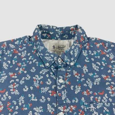 Original Penguin Men’s XXL Floral Print Short Sleeve Button Up Shirt Casual - Image 1 of 4