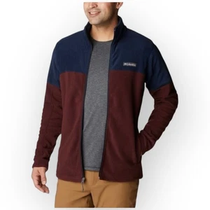 EUC Columbia Basin Trail III Fleecejacke mit durchgehendem Reißverschluss für Herren – klein – rostfarben/blau - Bild 1 von 5