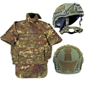 Ballistischer Schutzhelm Level IIIA – Italienischer Helm mit SK4 Weste - Picture 1 of 27