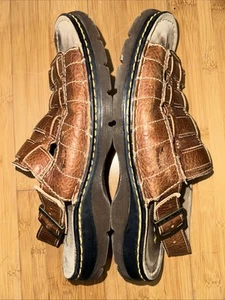 Vintage Dr Martens Men’s Sandals Fisherman Brown Leather Size 12 Good Condition - Picture 1 of 7