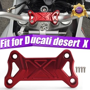 Red Aluminum Handlebar Riser Top Clamp Cover New For Ducati DesertX 2022-23 2024 - Picture 1 of 10