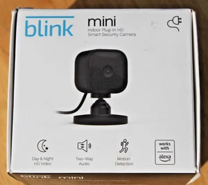 Blink Mini Indoor Plug-in HD Smart Security Camera WiFi Alexa Night Vision Black - Picture 1 of 9