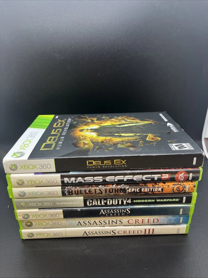 Лот из 7 игр Xbox 360 Assassins Creed, COD, Mass Effect, и многое другое CIB!! - Изображение 1 из 4