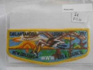 BOY SCOUTS O.A. LODGE 397 CHILANTAKOBA YELLOW BORDER LIGHT BROWN BIRD ROA1492 - Picture 1 of 1